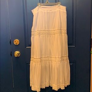 White knit peasant skirt